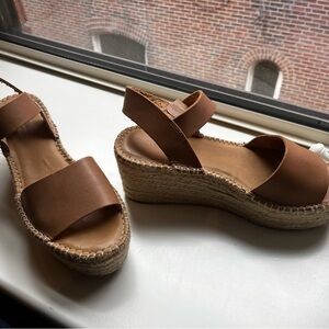 Elegant Tan Espadrille Wedge Sandals